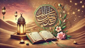 Une illustration sereine et symbolique capturant la sagesse intemporelle des proverbes arabes sur la vie. La scène présente un livre ouvert avec une calligraphie arabe détaillée, posé sur une table en bois, entouré d'éléments culturels et symboliques tels qu'une lanterne lumineuse, une fleur épanouie et des motifs délicats de sable. L'arrière-plan évoque une ambiance orientale avec des tons chaleureux de rose, de jaune doré et de vert doux, intégrant des textures inspirées du désert et une atmosphère tranquille. L'image met en valeur la richesse culturelle et les vérités universelles transmises par les proverbes arabes.