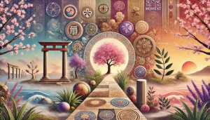 Une illustration réaliste et harmonieuse représentant des éléments naturels et culturels associés à divers proverbes du monde, tels qu’un arbre majestueux symbolisant le proverbe chinois, une horloge évoquant "Carpe Diem", et des paysages suggérant la diversité et la sagesse globale.