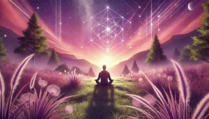 homme qui apprend à se connaitre au milieu d'un paysage apaisant