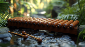 Xylophone et maillets dans une ambiance zen pour soutenir un projet musical inspirant pour le bien être.